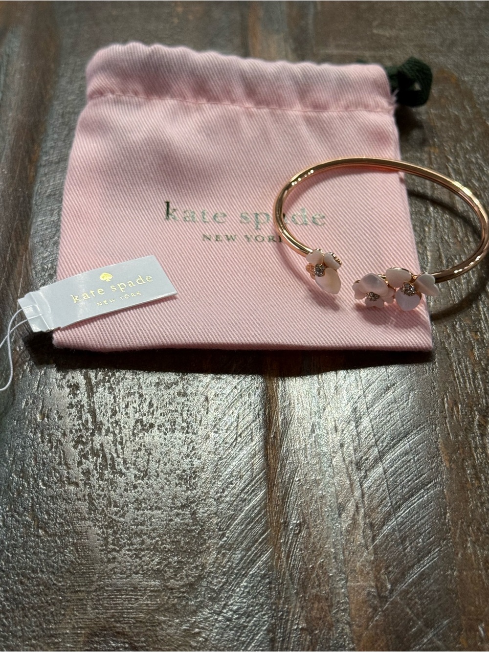 kate spade New York Precious Pansy Flex Cuff Bracelet NWT